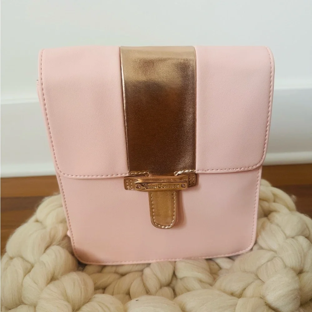 Juicy Couture Pink and Rose Gold Crossbody Bag New